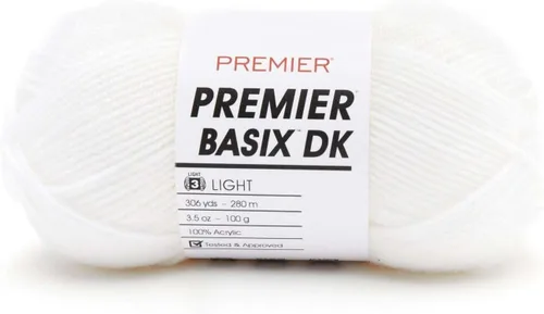 Vista 46 de Premier Yarns Basix DK - Hilo de peso, hecho de acrílico, hilo ideal para ganchillo y tejido, lavable a máquina, rubor, 3.5 onzas, 306 yardas