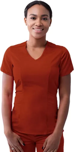 Vista 18 de Adar Pro Scrubs para mujer - Moderno cuello en V Manzana