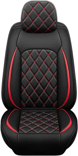 Vista 9 de Juego completo para 5 asientos, protectores de asiento de coche impermeables, transpirables, antideslizantes, de cuero, ajuste universal, para Negro