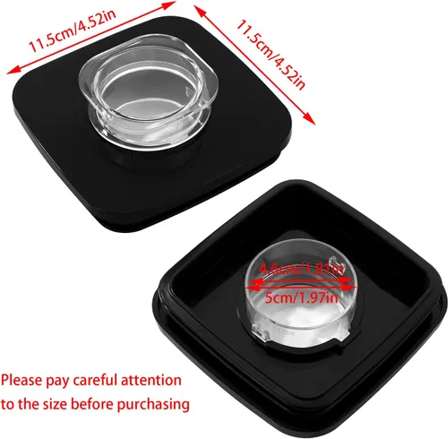 Vista 3 de Tapa cuadrada de licuadora y tapa central adecuada para Os-ter Os-terizer Blender Jar Fit para 4903 Os-ter Blender Square Jar Lid Replacements