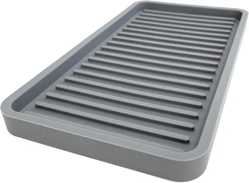 Vista 15 de Bandeja organizadora para fregadero de cocina de silicona, soporte de esponja y protector de encimera Plato y bandeja dispensadora de jabón