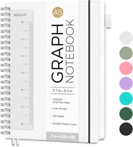 Vista 22 de AHGXG Diario de puntos, cuaderno en espiral de cuadrícula de puntos de 8.5 x 11 pulgadas, cuaderno de puntos grande A4, papel grueso de 3.53 oz/m²