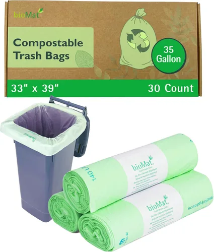 Vista 25 de bioMat Bolsas compostables de desechos de alimentos de 2.6 galones, 125