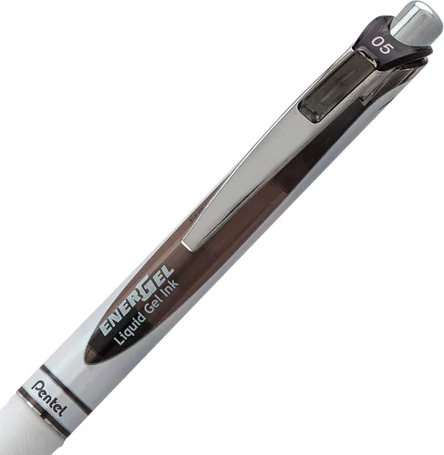 Vista 5 de Pentel EnerGel Pearl RTX - Bolígrafo de gel (0.020 in), línea fina, punta de aguja, tinta negra, caja de 12 unidades (BLN75PW-A)