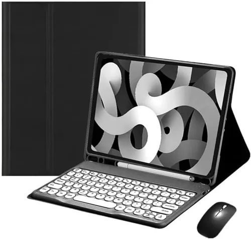 Vista 8 de kaidisen Funda de teclado para Galaxy Tab S6 Lite de 10.4 pulgadas con teclado y mouse Bluetooth, cubierta de teclado desmontable de color caramelo
