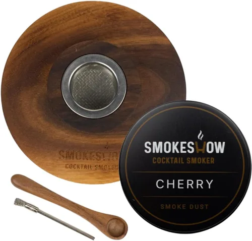 Vista 10 de Ahumador de Cóctel de Madera de Nogal Premium con Seis Latas de 4 oz de Astillas de Madera. Excelente para Whiskey y Old Fashioned. Recubierto