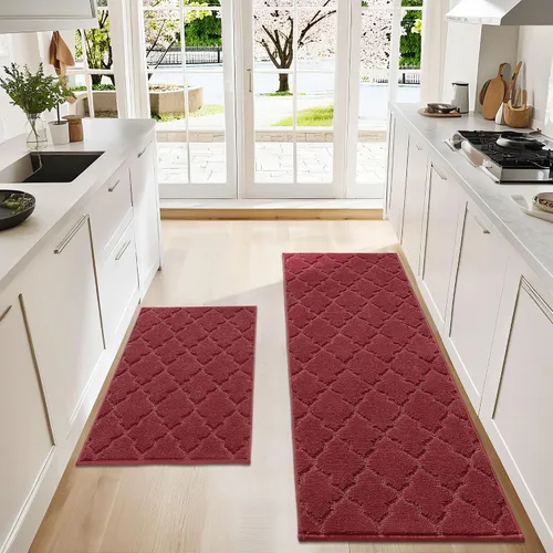 Vista 70 de COSY HOMEER Alfombras suaves de cocina [2 piezas] para el frente del fregadero súper absorbentes, tapetes y tapetes de cocina de 20 x 30 pulgadas/20