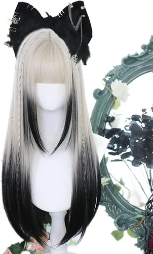 Vista 3 de VIGVAN Diademas de animales Cosplay orejas Fox Punk Cross 3c negro