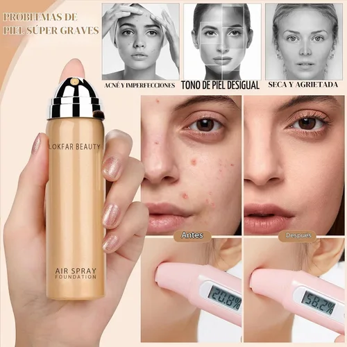 Vista 8 de LOKFAR Aerosol para base de maquillaje AirBrush, base de cobertura completa