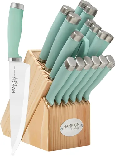 Vista 8 de Hampton Forge Epicure True Aqua - Juego de cuchillos (15 piezas)