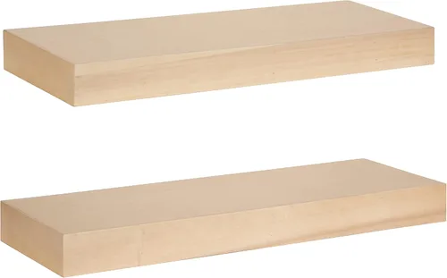 Vista 14 de Kate and Laurel Havlock - Estante flotante natural moderno, 36 x 8 pulgadas, negro; estante funcional para baño y cocina para almacenamiento