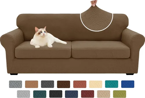 Vista 59 de XINEAGE Funda de diván para sofá en forma de L, fundas de sofá modular para mascotas, funda de asiento de sofá antideslizante lavable, fundas