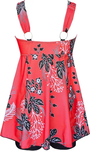 Vista 3 de DANIFY - Traje de baño de talla extragrande de dos piezas para mujer, tankini con control de abdomen, traje de baño de dos piezas