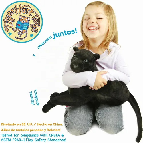 Vista 3 de TigerHart Sid El Pantera - Gato De Peluche De 17 Pulgadas (Medida De Cola No Incluida) Animal De Peluche De Felpa