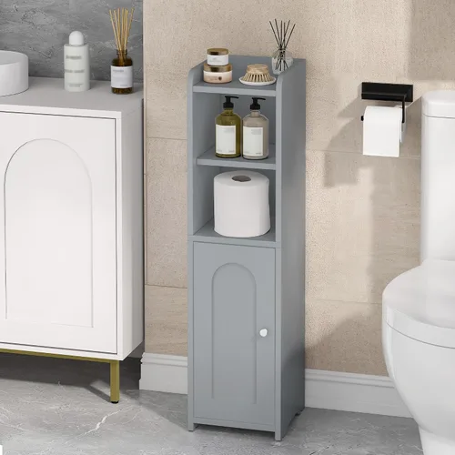 Vista 14 de Hzuaneri Gabinete de almacenamiento de baño pequeño, gabinetes estrechos de Blanco