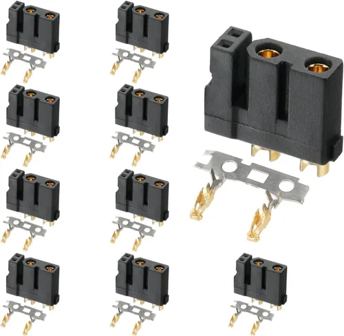 Vista 12 de ELFCULB 10 pares de conectores Amass XT30PW, conectores macho hembra XT30 para robot mini UAV (amarillo)