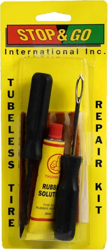 Vista 9 de Stop & Go 1020 Kit de reparación de neumáticos sin cámara de 25 piezas con mango en T y cuerda, para pinchazos o llantas ponchadas en automóvil