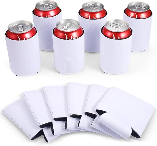 Vista 22 de Valyria Fundas enfriadoras de latas personalizadas, 1 unidad, plegable, aislante, soporte para bebidas con logotipo, imagen, texto para aniversario