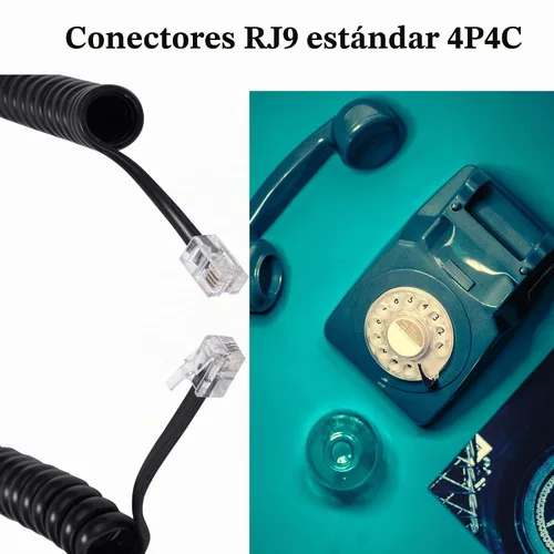 Vista 7 de LanSenSu - Paquete de 4 cables de teléfono en espiral de 8 pies / 1.4 pies con 4 unidades de cable giratorio de 360 grados, cable giratorio