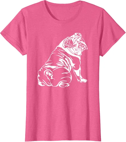Vista 91 de Gracioso Bulldog Inglés playera perro Hund playera regalo, Azul (Heather blue)