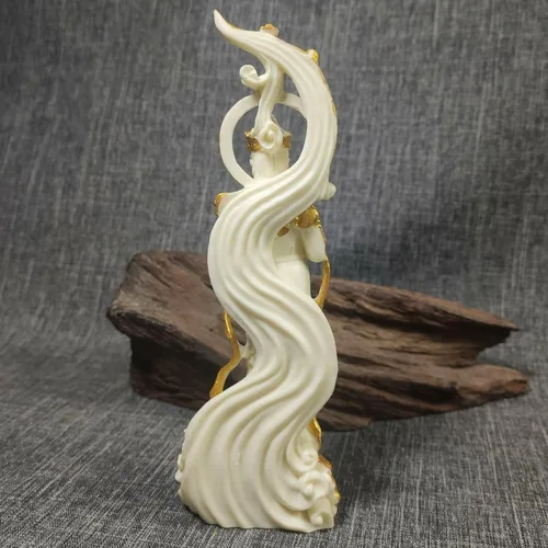 Vista 4 de Estatua de Quan Yin, estatua de la divinidad de Guan Yin Feng Shui, decoración de meditación Kuan Yin, decoración de oficina en casa