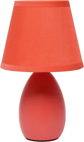 Vista 15 de Simple Designs LT1197-PRP Lámpara de Mesa de Cerámica Ovalada Mini Elegante y Estilizada Oblonga de 9.45" con Pantalla a Juego, para Sala de Estar