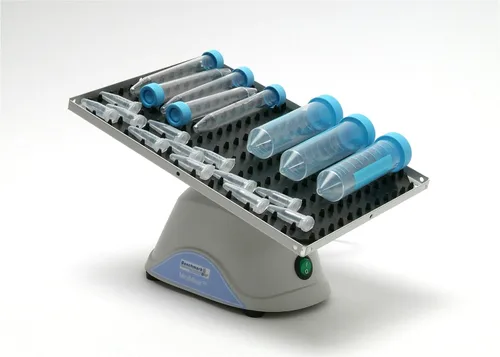 Vista 2 de Benchmark Scientific MiniMixer - Coctelera de laboratorio tridimensional, con alfombrilla autolavable con hoyuelos, plataforma de 10.5 pulgadas