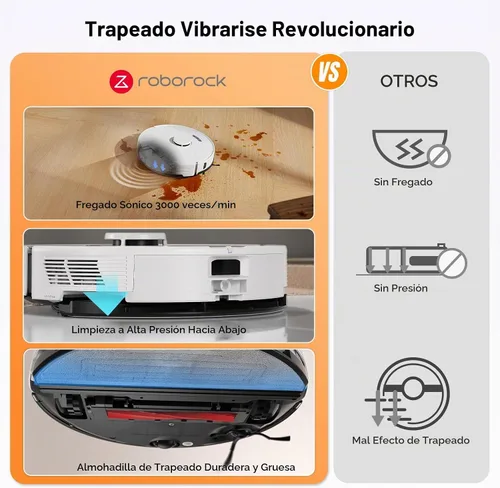 Vista 3 de roborock S7 Max Ultra Robot Aspiradora y Trapeador Combo, Secado Automático de Trapeador, Lavado Automático de Trapeador, Autovaciado