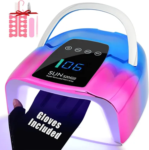 Vista 8 de Lámpara de uñas LED UV, inalámbrica, luz UV recargable portátil de 128 W para uñas de gel, secadora de luz de gel profesional con sensor automático