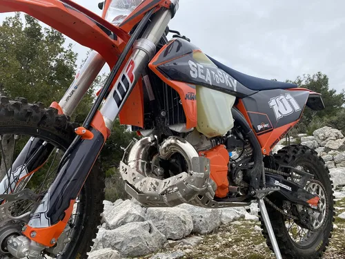 Vista 3 de Placa de Choque Motoes con Protector de Tubo para KTM 250/300 2T EXC XC XCW TPI SX 2020-2023