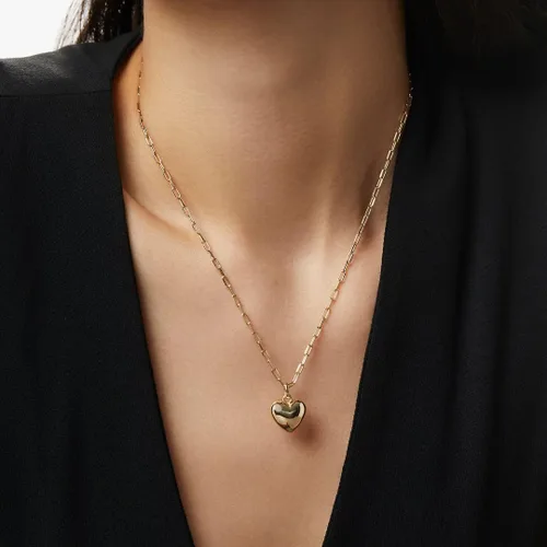 Vista 2 de Lindos collares de corazón para mujer, collar de corazón abierto de oro de 14 quilates, collar con dije de corazón de oro delicado, joyería estética