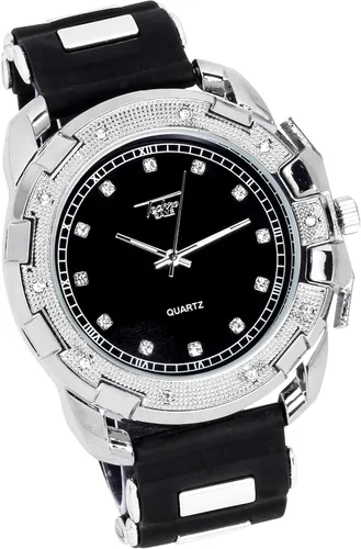 Vista 2 de Techno Pave Relojes brillantes para hombre con circonita cúbica totalmente helada