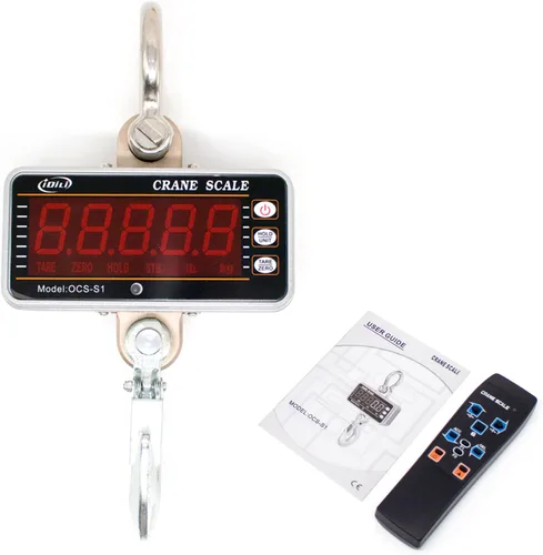 Vista 7 de iDili 2,204.6 lbs 2000LBS 1T Báscula digital de aluminio para grúa pesada Escala colgante compacta OCS-S1 Pantalla LED de tipo inteligente 1.1 lbs