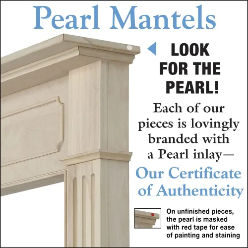 Vista 6 de Pearl Mantels ARYB48110 Cómodo mantel de madera de estilo transitorio, 48 pulgadas de ancho x 42 pulgadas de alto, sin terminar