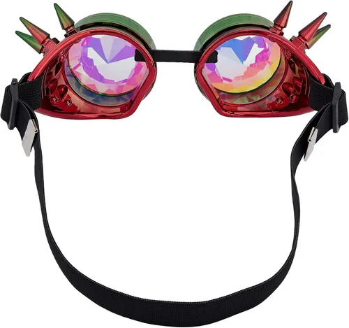 Vista 109 de Gafas caleidoscopio para raves trippy psicodélico steampunk con lentes de cristal de difracción de prisma arcoíris