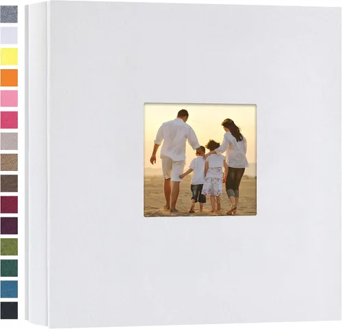 Vista 42 de potricher - Álbum de fotos pequeño para 100 fotos de 4 x 6 pulgadas, con portada de lino con foto, familiar, para bodas, aniversarios, bebés o Beige