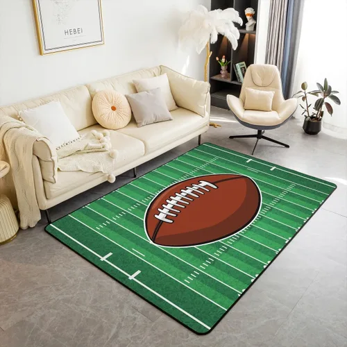 Vista 9 de Alfombras de fútbol para sala de estar, dormitorio, pelota de fútbol, temática deportiva, alfombras de sala de estar para dormitorio, niños, niñas