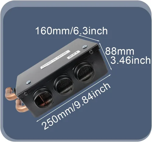 Vista 3 de Calentador de coche de 12 V, 50 W, portátil, ventilador descongelador, 3 puertos, descongelador, descongelador, calentador de ventilador de coche