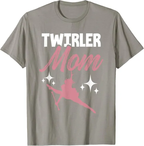 Vista 32 de Twirler Mom Baton Twirl Mother Majorette Twirling Camiseta, Negro, S