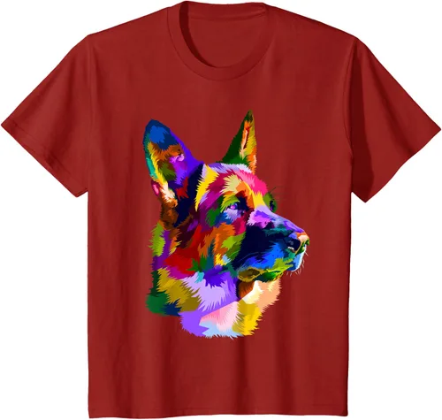 Vista 50 de Camiseta con retrato de pastor alemán para dueños de perros, Negro, S