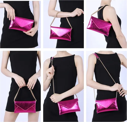 Vista 2 de Bolso de mano de noche para mujer, bolso cruzado pequeño, bolso de hombro brillante para boda, graduación, fiesta, cita