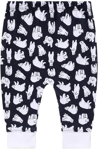 Vista 3 de Lazyrhino Paquete de 4 pantalones deportivos para bebé, pantalones de algodón suave para niños y niñas, diseños de colores lindos unisex para bebés
