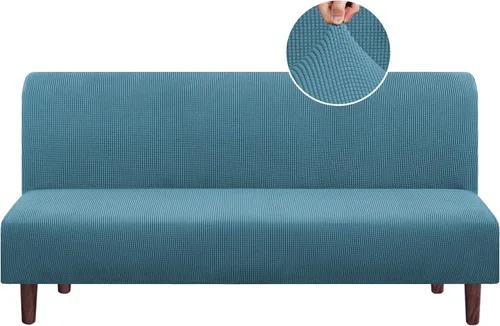 Vista 16 de PrinceDeco Funda elástica sin brazos para futón, funda deslizante para futón, funda para sofá de tamaño completo y cama de sofá de tamaño queen