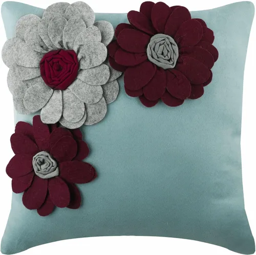 Vista 37 de The HomeCentric Funda de cojín para sofá, 12 x 12 pulgadas, funda de almohada decorativa cuadrada de lino azul claro con zardozi y cuentas bordadas