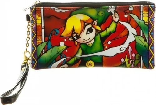 Vista 2 de Nintendo Zelda - Cartera de pulsera con cadena de eslabones y bolsa transparente, Claro, Minimalista