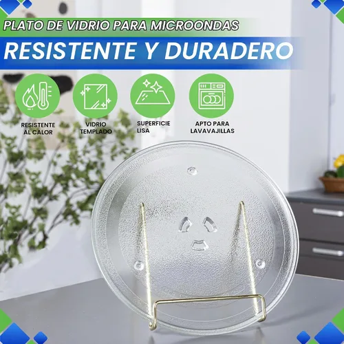 Vista 2 de Plato de Repuesto para Microondas de 10 Pulgadas Compatible con WB49X10065 Plato Giratorio de Microondas GE - Plato de Vidrio de Repuesto Exacto