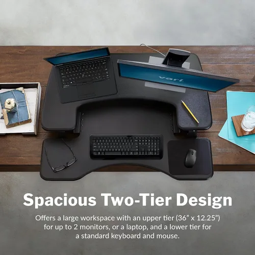 Vista 8 de Varidesk – Escritorio de Pie Altura Regulable – Pro Plus 36, Negro