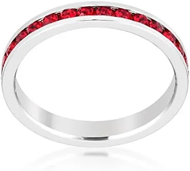 Vista 3 de Kate Bissett Anillos apilables con cristales de Swarovski, piedra natalicia