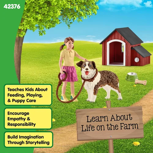 Vista 5 de Schleich Farm World - 5 juguetes de animales para perreras para niños con figura de perro y casa para perros, niños a partir de 3 años
