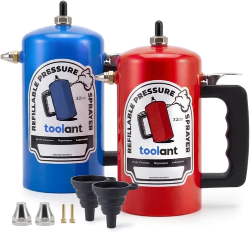 Vista 11 de toolant Pulverizador presurizado recargable de 32 onzas, 200 PSI máximo Rojo
